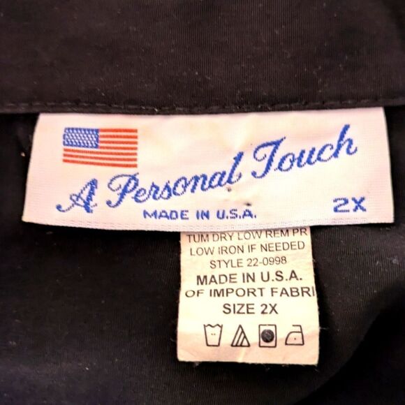 3/$30 Vintage 2X A Personal Touch Beautifully Draped Shoulder Pad Blouse - Picture 7 of 8